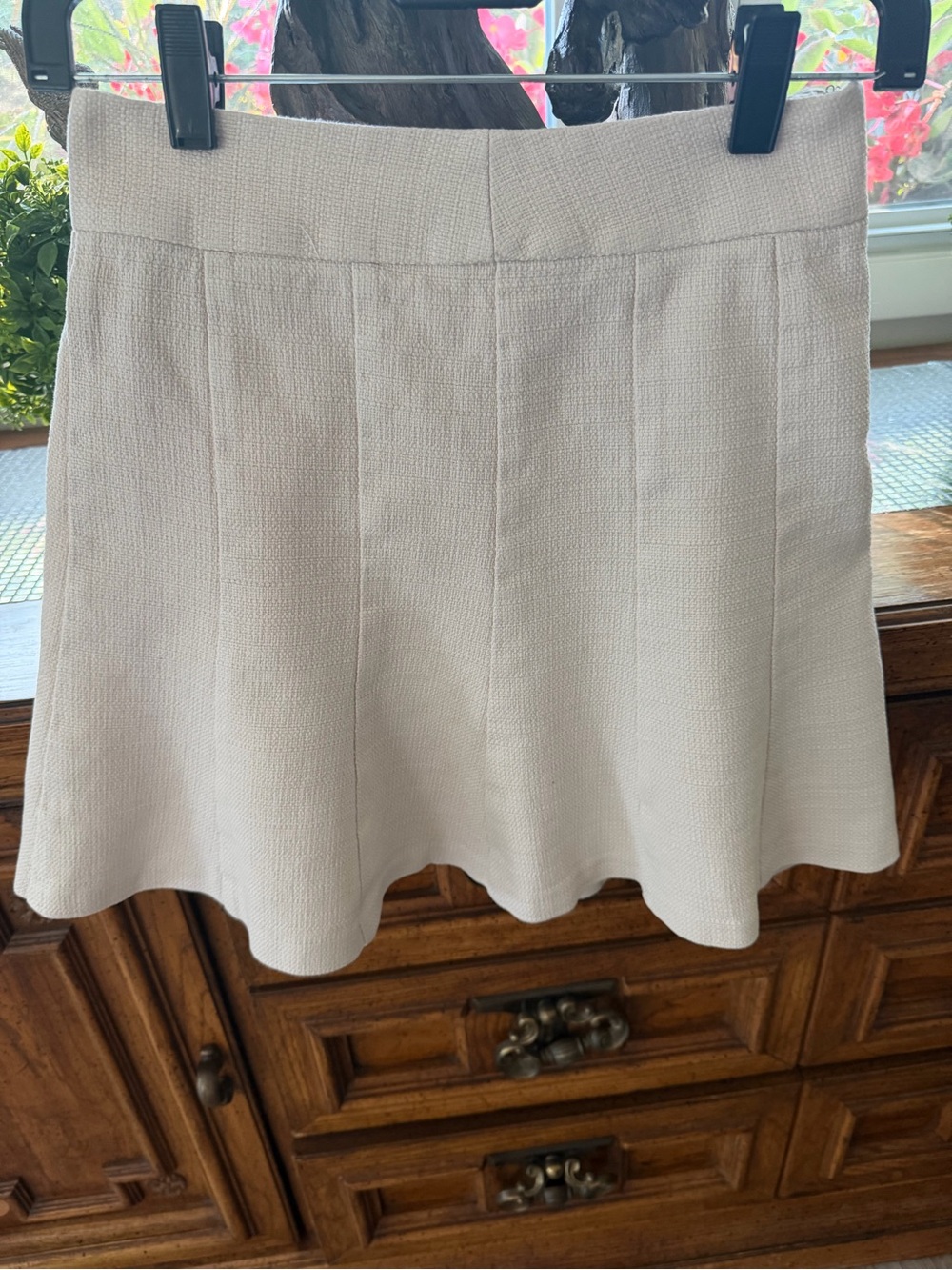 Banana Republic Cream A-Line Textured Skirt